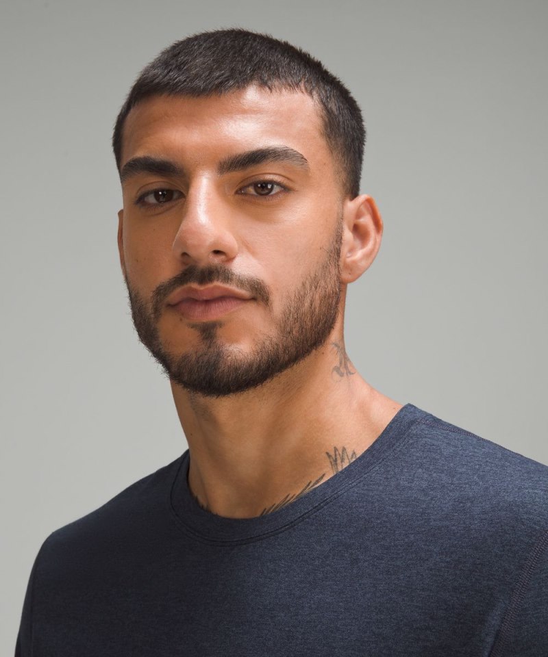 Lululemon Soft Jersey Short-Sleeve Shirt Heathered Classic Navy / Heathered True Navy Online Outlet Sale