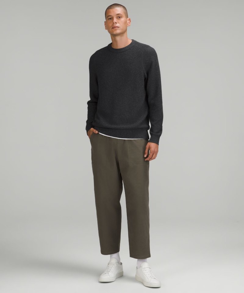 Lululemon Textured Knit Crewneck Sweater Heathered Black Online Outlet Sale