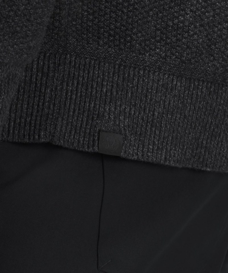 Lululemon Textured Knit Crewneck Sweater Heathered Black Online Outlet Sale