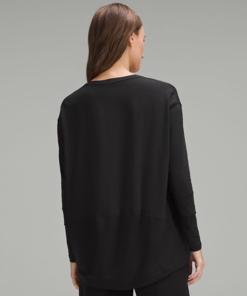Lululemon Back In Action V-Neck Long-Sleeve Shirt Black Online Outlet Sale
