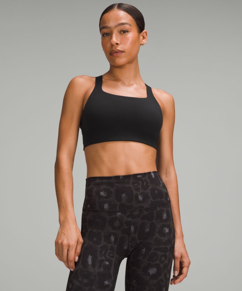 Lululemon Ultralu Square-Neck Workout Bra *Medium Support, D / DD Cup Black Online Outlet Sale