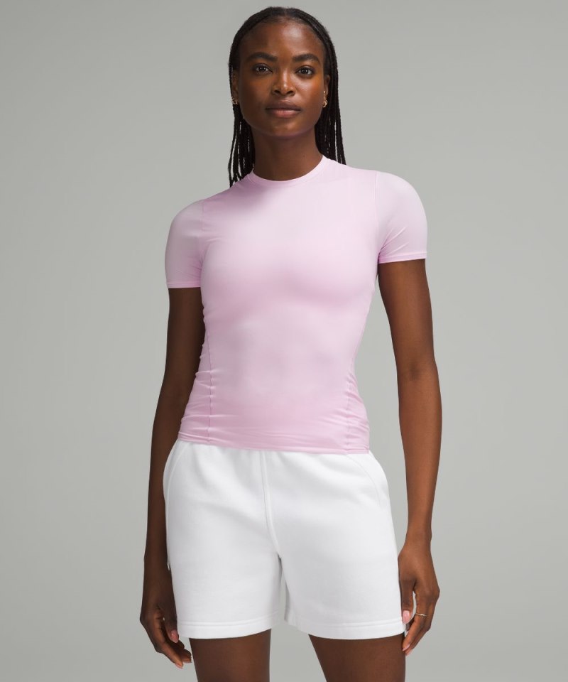 Lululemon Wundermost Ultra-Soft Nulu Hip-Length Crew Short-Sleeve Shirt Vitapink Online Outlet Sale