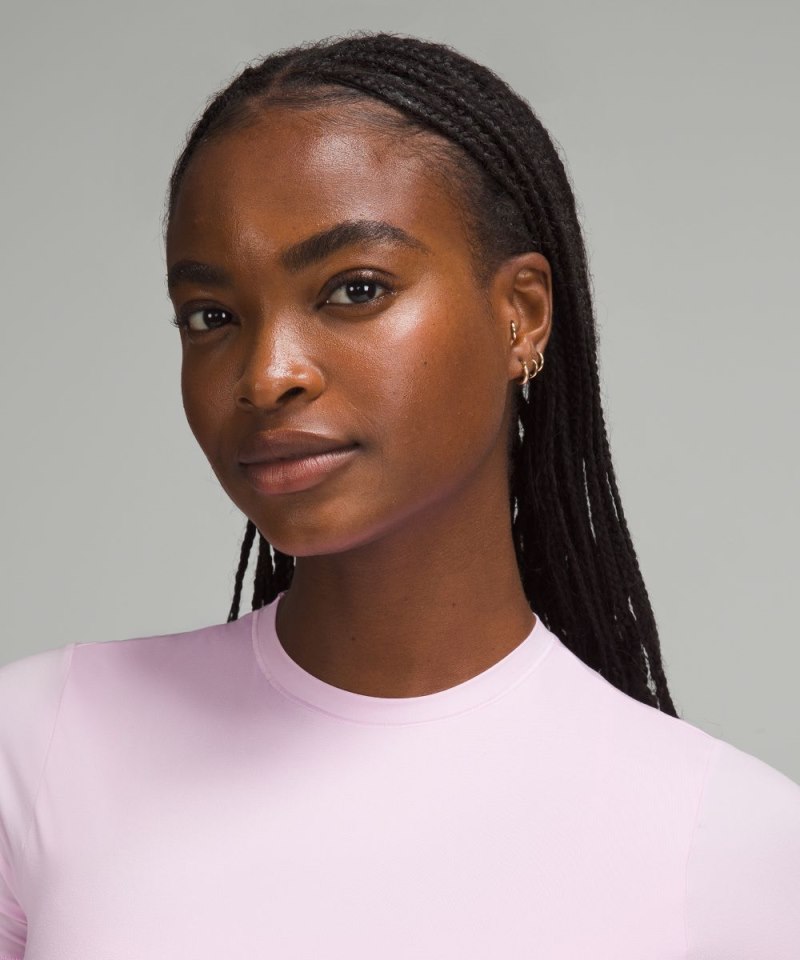 Lululemon Wundermost Ultra-Soft Nulu Hip-Length Crew Short-Sleeve Shirt Vitapink Online Outlet Sale