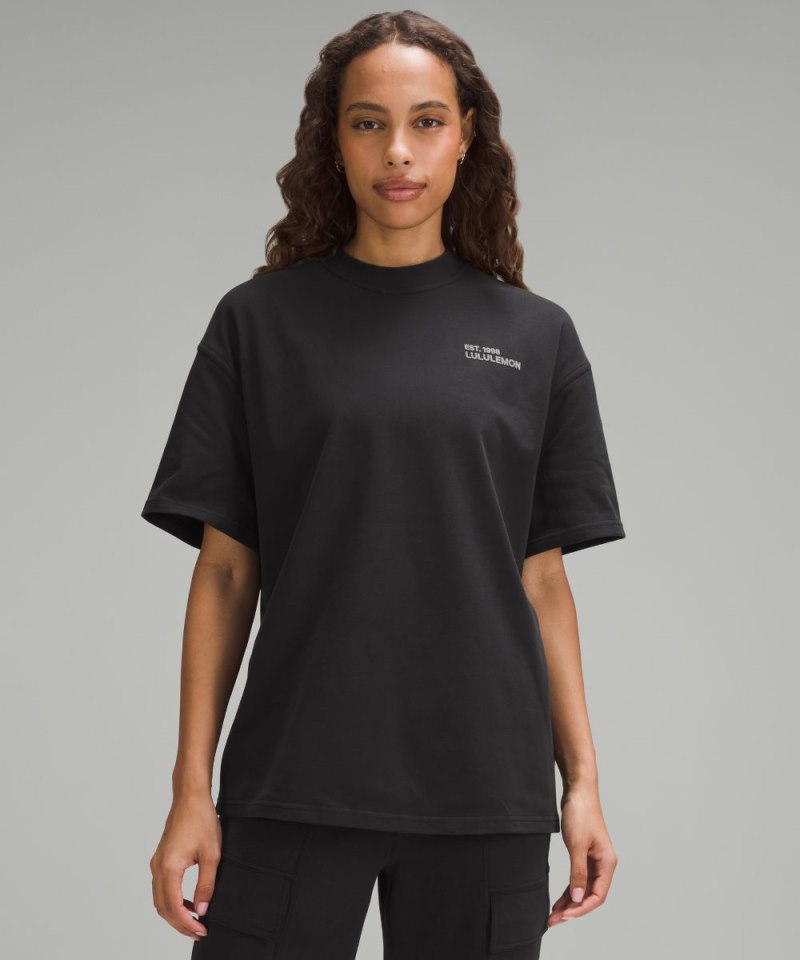 Lululemon Brushed Heavyweight Cotton Crewneck T-Shirt Black Online Outlet Sale