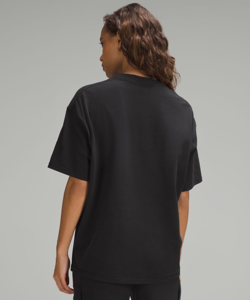 Lululemon Brushed Heavyweight Cotton Crewneck T-Shirt Black Online Outlet Sale