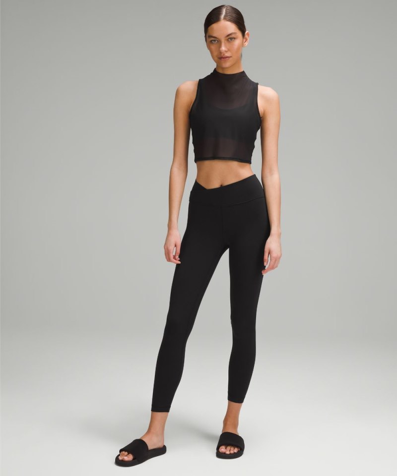 Lululemon Keyhole Mesh Tank Top Black Online Outlet Sale