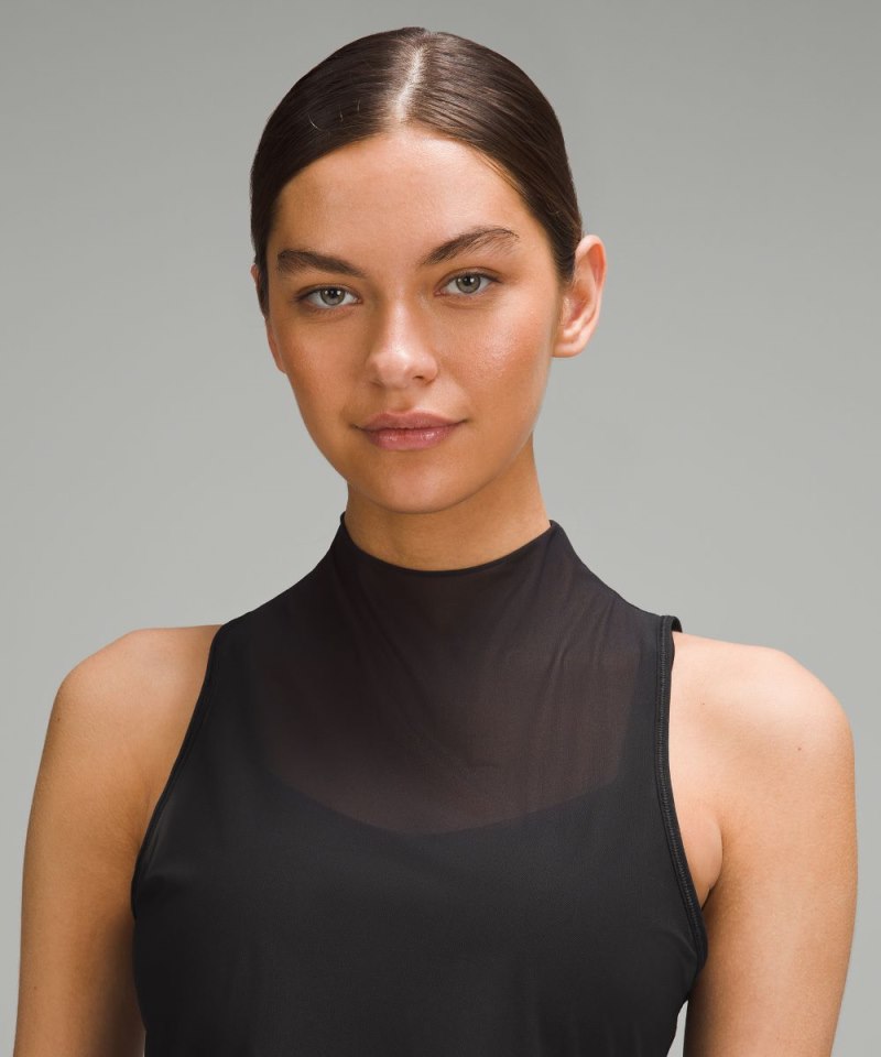 Lululemon Keyhole Mesh Tank Top Black Online Outlet Sale