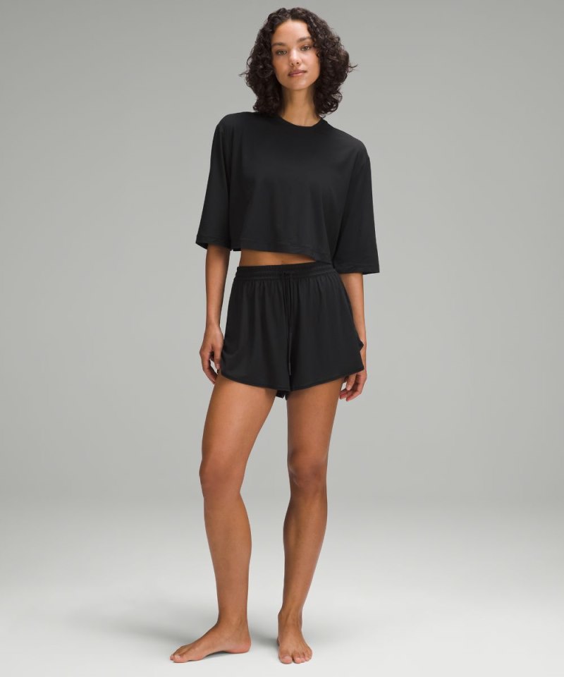 Lululemon Modal High-Rise Relaxed-Fit Lounge Short 3.5" Black Online Outlet Sale