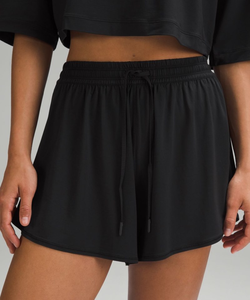 Lululemon Modal High-Rise Relaxed-Fit Lounge Short 3.5" Black Online Outlet Sale