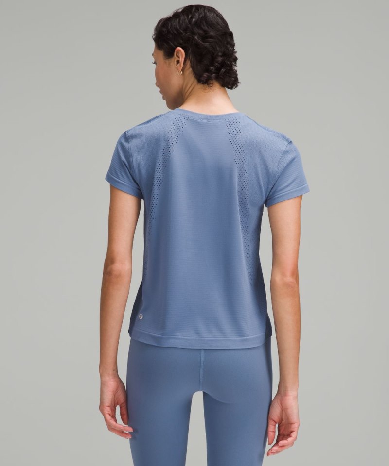 Lululemon Train to Be Short-Sleeve Shirt Oasis Blue / Oasis Blue Online Outlet Sale