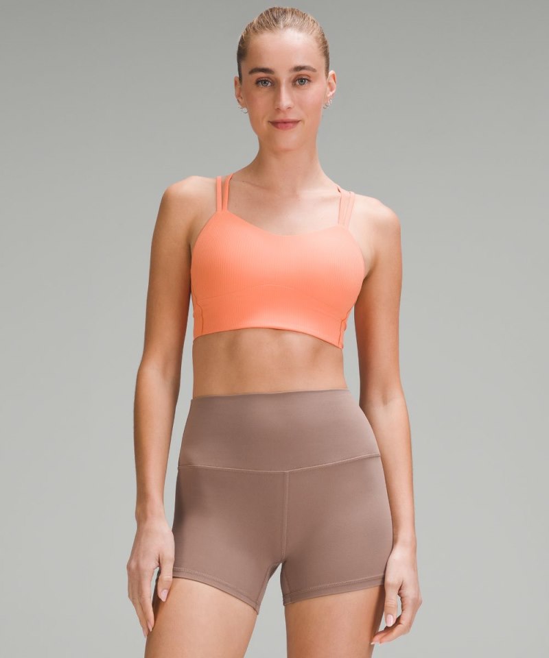 Lululemon Like a Cloud Ribbed Longline Bra *Light Support, B / C Cup Coral Kiss Online Outlet Sale