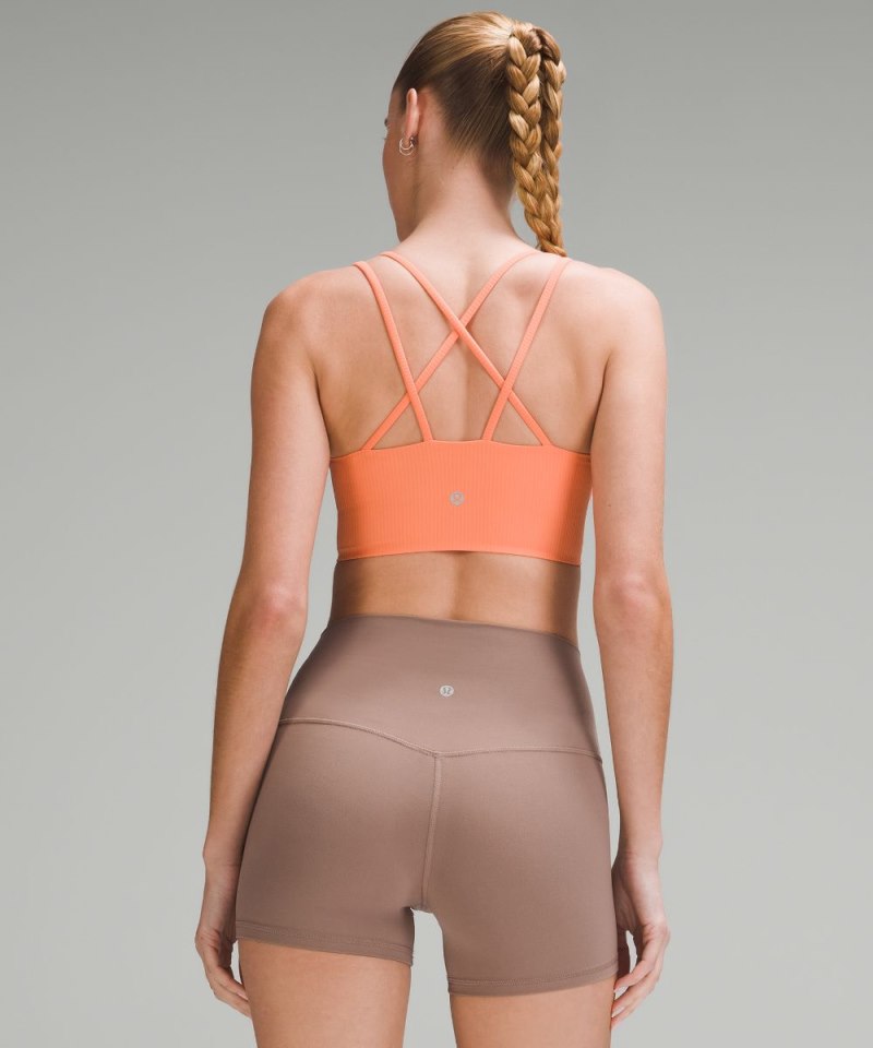 Lululemon Like a Cloud Ribbed Longline Bra *Light Support, B / C Cup Coral Kiss Online Outlet Sale