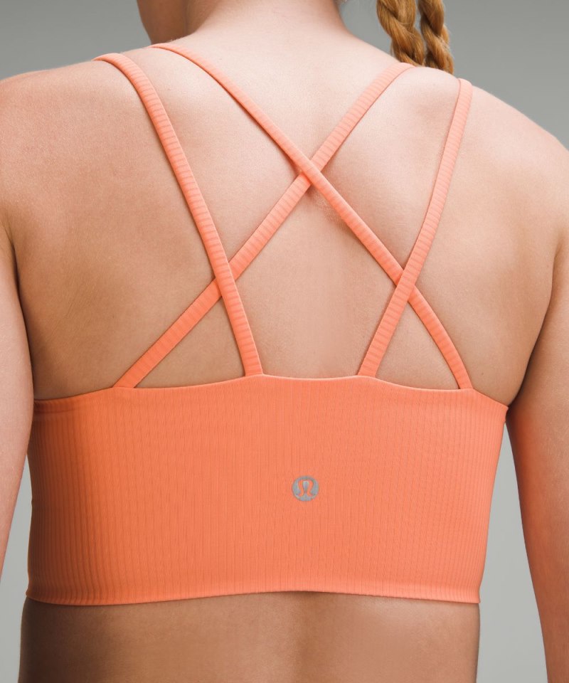 Lululemon Like a Cloud Ribbed Longline Bra *Light Support, B / C Cup Coral Kiss Online Outlet Sale