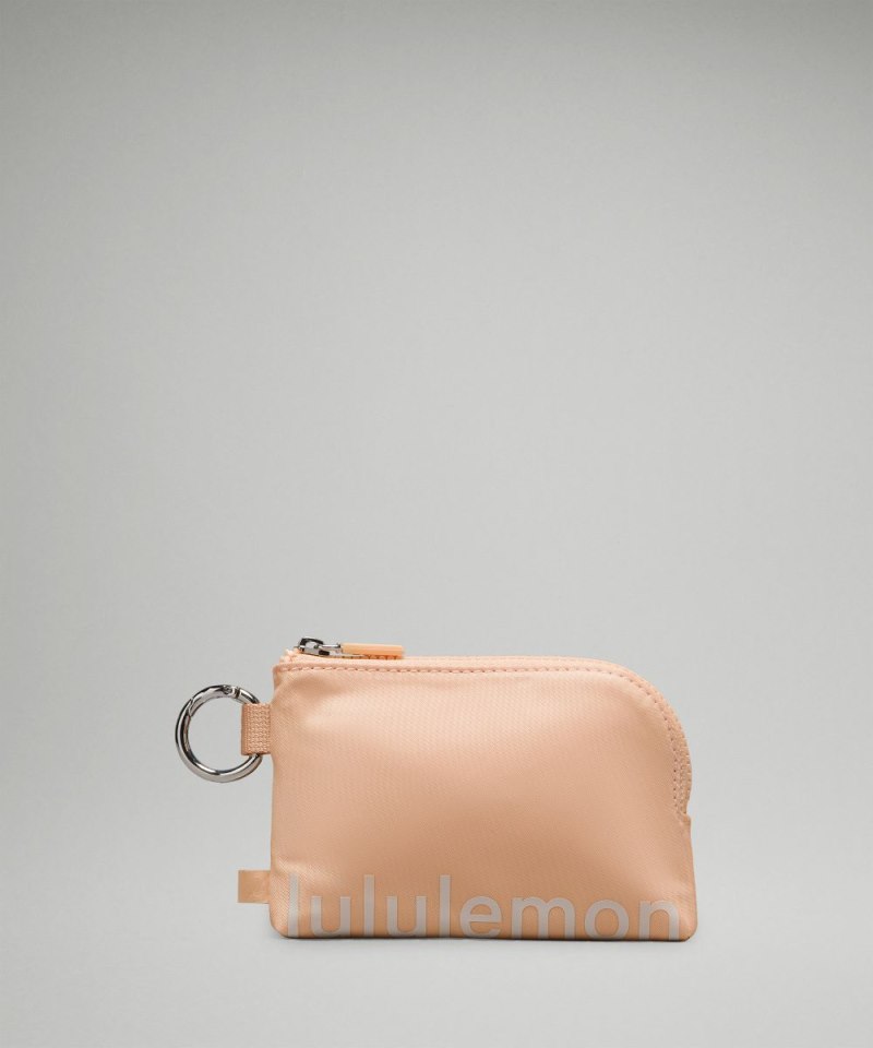 Lululemon Clippable Card Pouch Peach Bellini / White Opal Online Outlet Sale