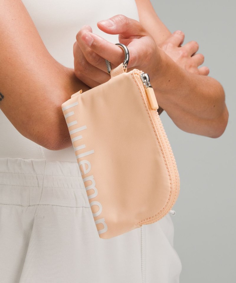 Lululemon Clippable Card Pouch Peach Bellini / White Opal Online Outlet Sale