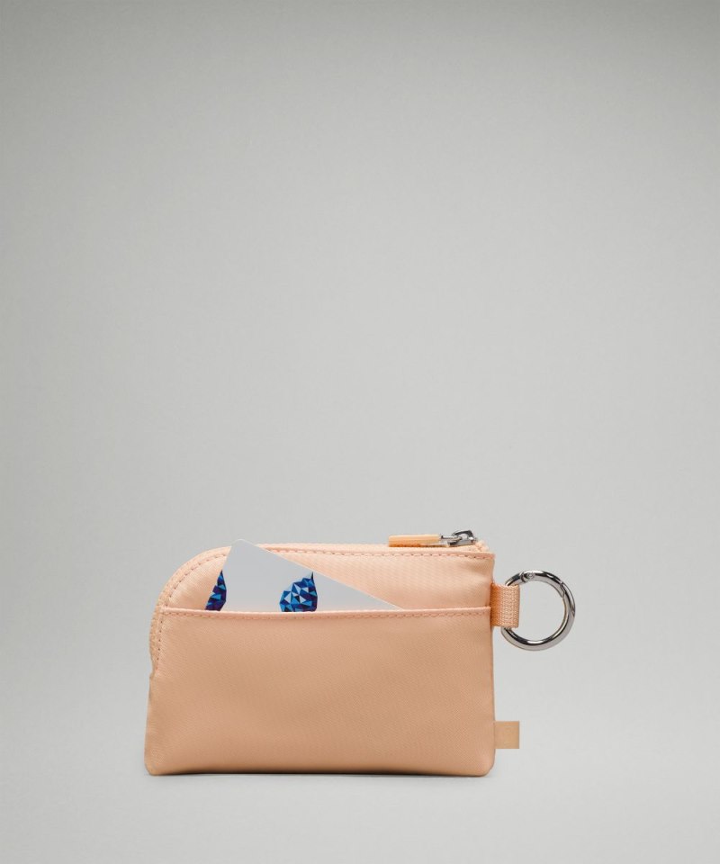 Lululemon Clippable Card Pouch Peach Bellini / White Opal Online Outlet Sale