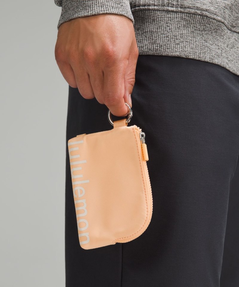 Lululemon Clippable Card Pouch Peach Bellini / White Opal Online Outlet Sale