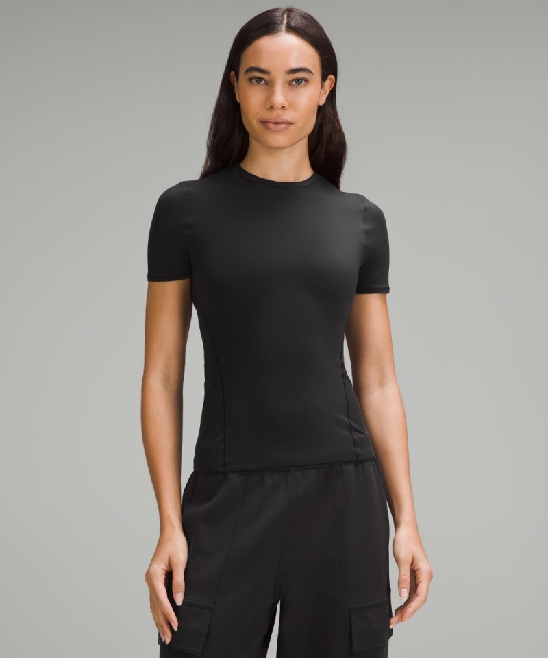 Lululemon Wundermost Ultra-Soft Nulu Hip-Length Crew Short-Sleeve Shirt Black Online Outlet Sale