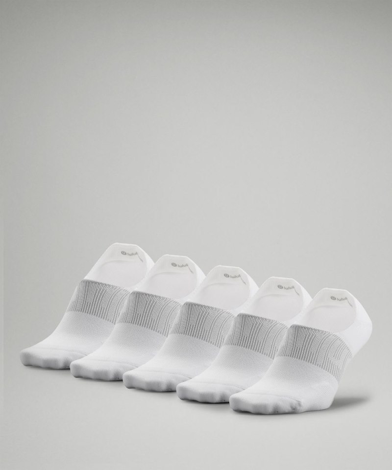 Lululemon Men's Power Stride No-Show Socks with Active Grip *5 Pack White Online Outlet Sale
