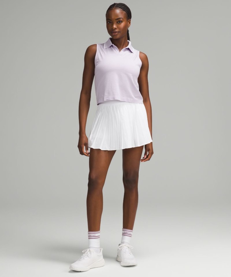 Lululemon Swiftly Tech Sleeveless Polo Shirt *Colour Tip Lilac Ether / Lilac Ether / White Online Outlet Sale