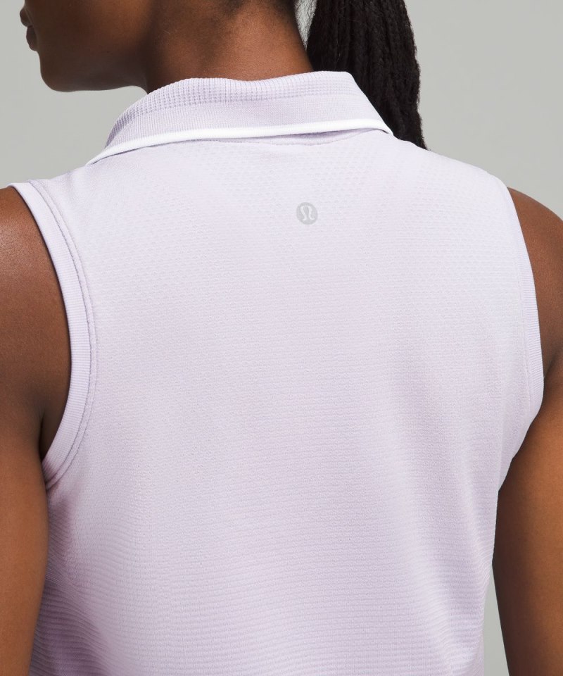 Lululemon Swiftly Tech Sleeveless Polo Shirt *Colour Tip Lilac Ether / Lilac Ether / White Online Outlet Sale