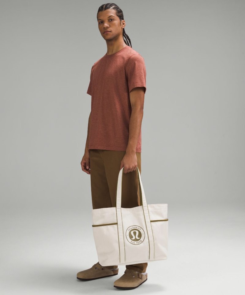 Lululemon Daily Multi-Pocket Canvas Tote Bag 20L *Logo Natural / Artifact Online Outlet Sale