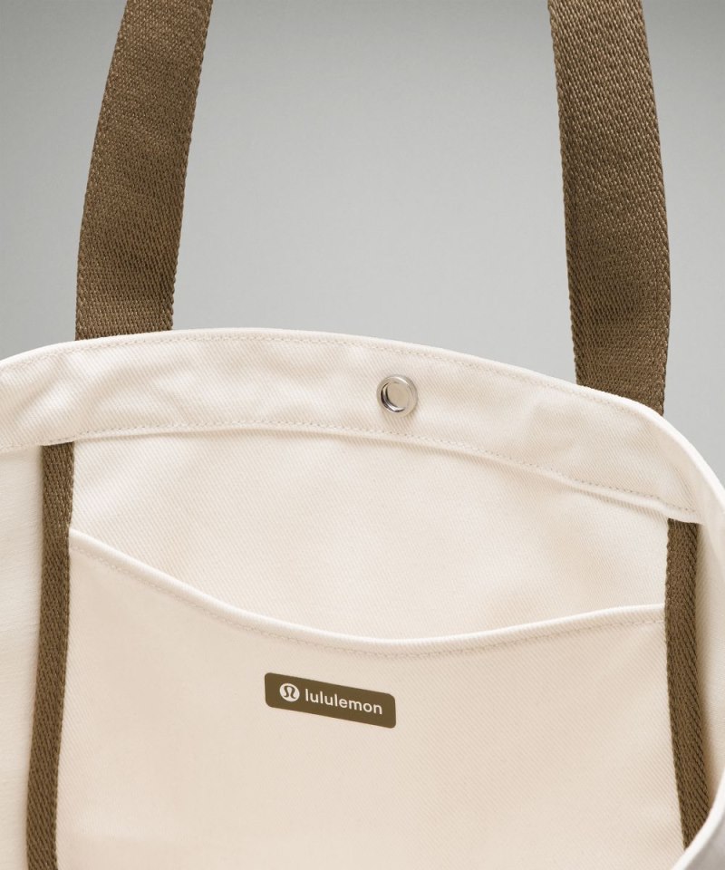 Lululemon Daily Multi-Pocket Canvas Tote Bag 20L *Logo Natural / Artifact Online Outlet Sale