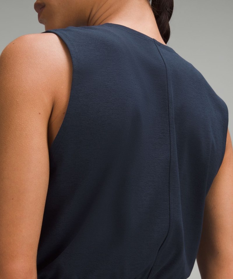 Lululemon Sleeveless Cropped Tennis Tank Top True Navy Online Outlet Sale