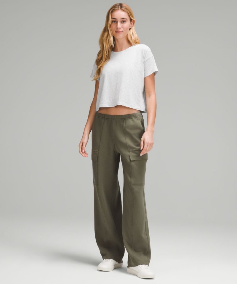 Lululemon Cates Cropped T-Shirt Heathered Core Ultra Light Grey Online Outlet Sale