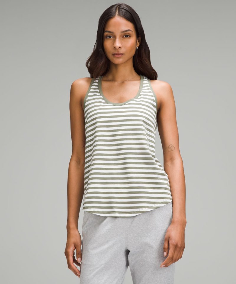 Lululemon Love Tank Top True Stripe Burnside Green White Online Outlet Sale