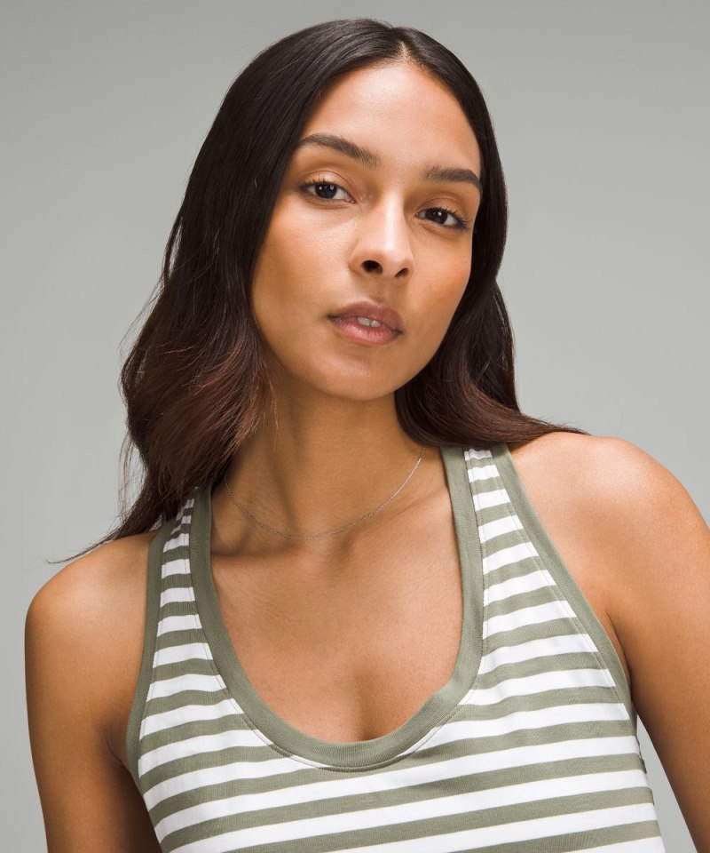 Lululemon Love Tank Top True Stripe Burnside Green White Online Outlet Sale