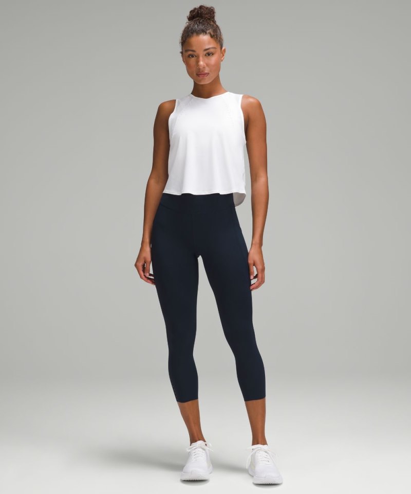 Lululemon Fast and Free High-Rise Crop 23" Pockets *Updated True Navy Online Outlet Sale