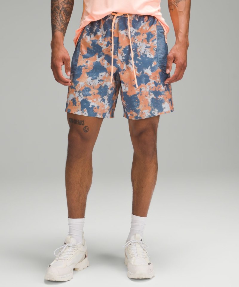 Lululemon Water-Repellent Hiking Short 8" Backcountry Camo Blue Orange Multi Online Outlet Sale