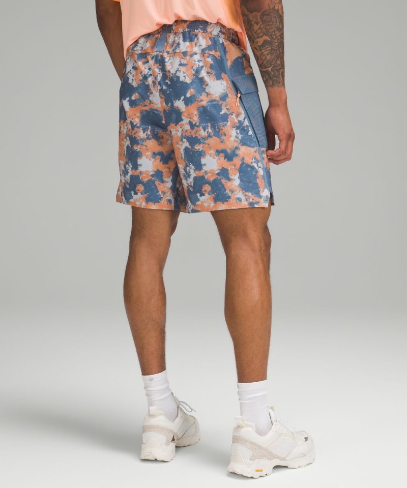 Lululemon Water-Repellent Hiking Short 8" Backcountry Camo Blue Orange Multi Online Outlet Sale