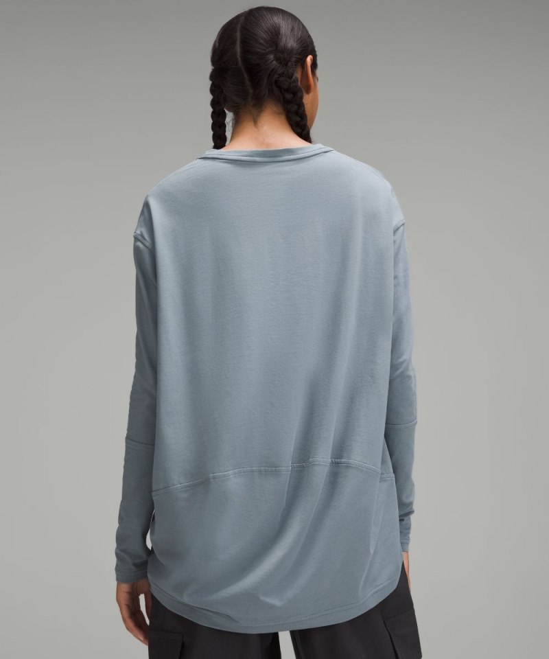 Lululemon Back In Action V-Neck Long-Sleeve Shirt Belgian Blue Online Outlet Sale