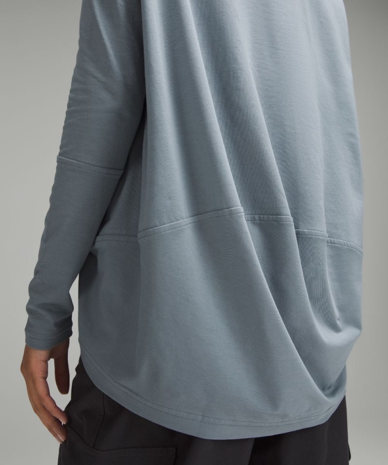 Lululemon Back In Action V-Neck Long-Sleeve Shirt Belgian Blue Online Outlet Sale