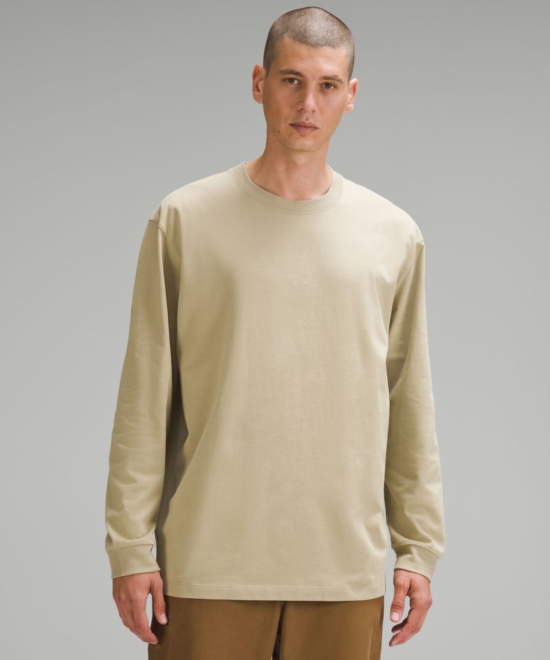 Lululemon Heavyweight Cotton Jersey Long-Sleeve Shirt Compass Khaki Online Outlet Sale