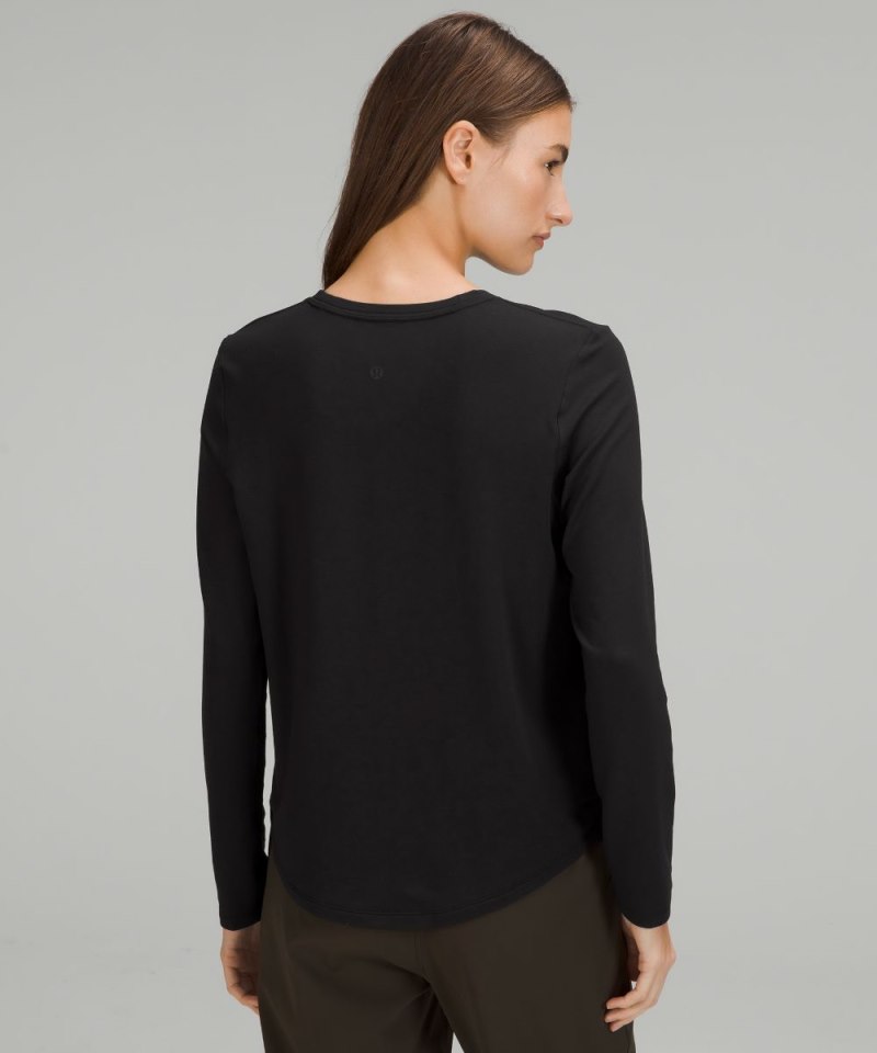 Lululemon Love Modal Fleece Long-Sleeve Shirt Black Online Outlet Sale