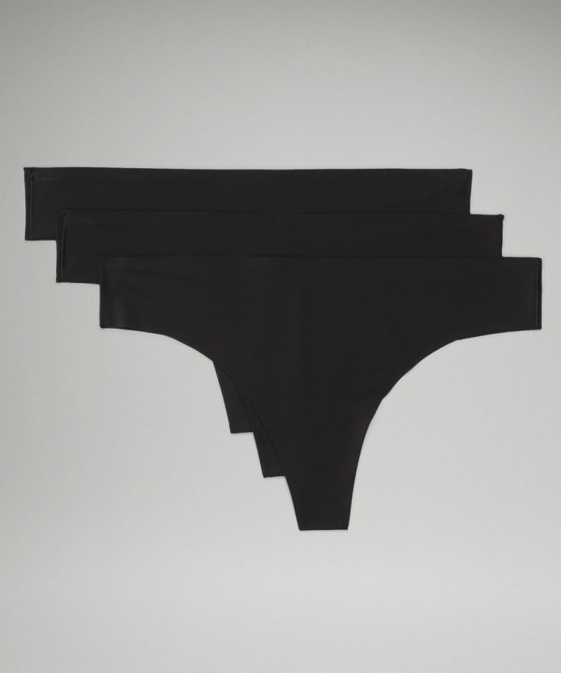 Lululemon InvisiWear Mid-Rise Thong Underwear *3 Pack Black Online Outlet Sale