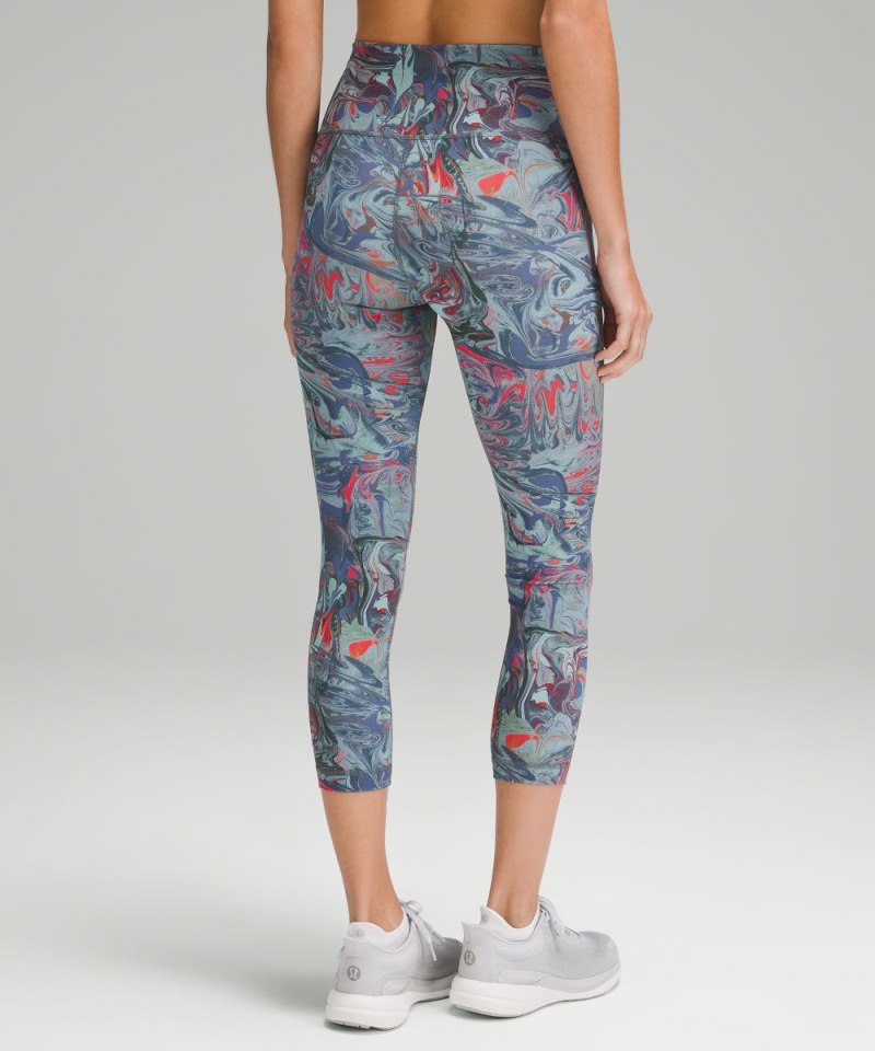 Lululemon Wunder Train High-Rise Crop 23" Mountain Marble Multi Online Outlet Sale