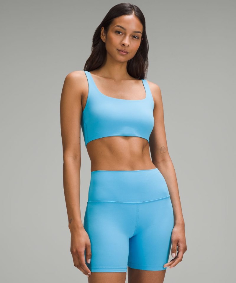 Lululemon Bend This Scoop and Square Bra *Light Support, A-C Cups Kayak Blue Light Online Outlet Sale
