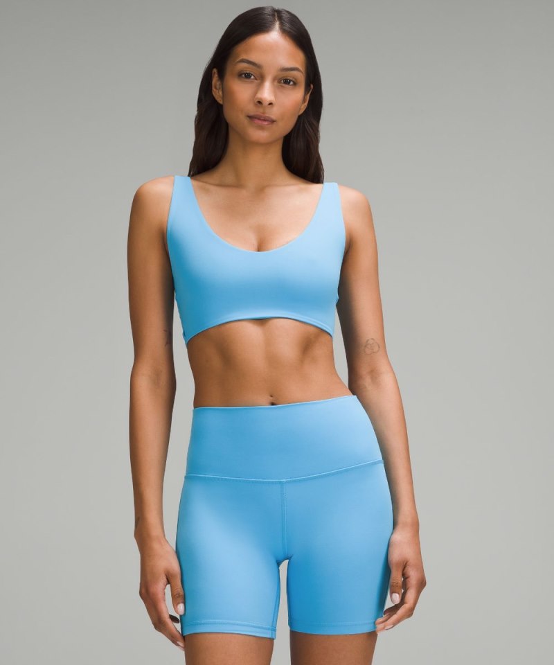 Lululemon Bend This Scoop and Square Bra *Light Support, A-C Cups Kayak Blue Light Online Outlet Sale