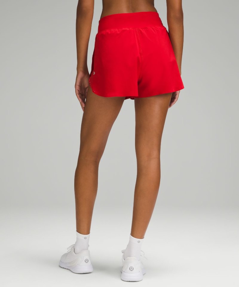 Lululemon Fast and Free Reflective High-Rise Classic-Fit Short 3" Dark Red Online Outlet Sale