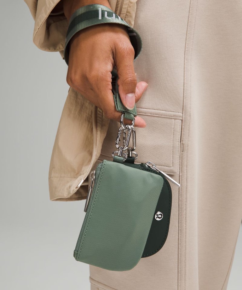 Lululemon Dual Pouch Wristlet *Wordmark Legacy Green / Grey Eucalyptus Online Outlet Sale