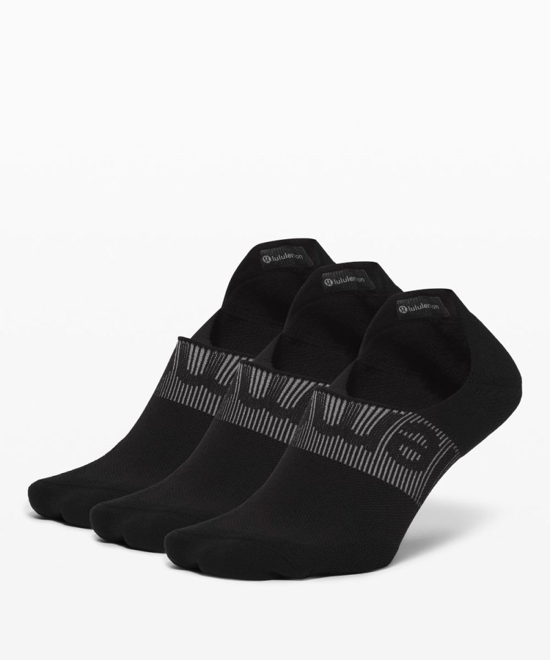 Lululemon Men's Power Stride No-Show Socks with Active Grip *3 Pack Black Online Outlet Sale