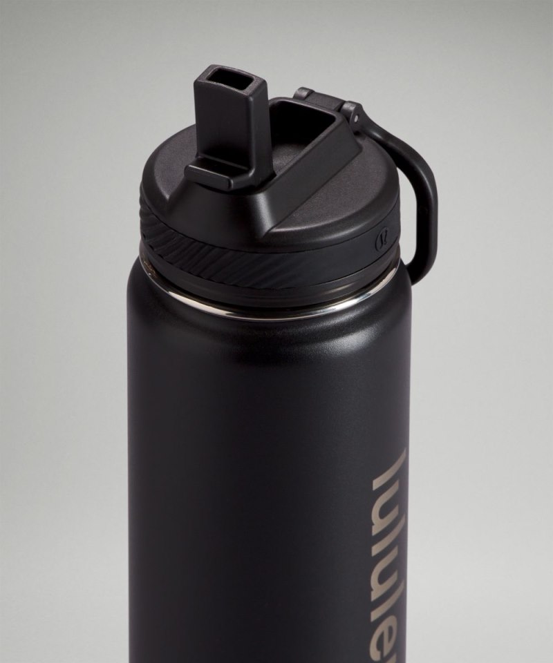 Lululemon Back to Life Sport Bottle 24oz *Straw Lid Black Online Outlet Sale
