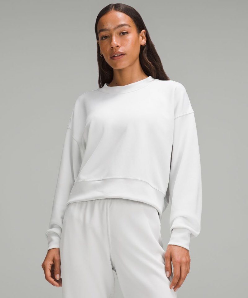 Lululemon Softstreme Perfectly Oversized Cropped Crew Light Vapor Online Outlet Sale