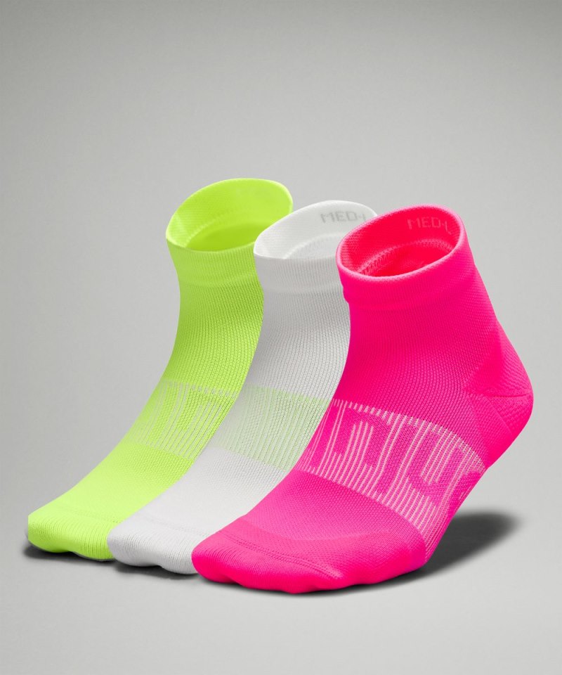 Lululemon Women's Power Stride Ankle Socks *3 Pack Highlight Pink / White / Absinthe / Highlight Yellow Online Outlet Sale