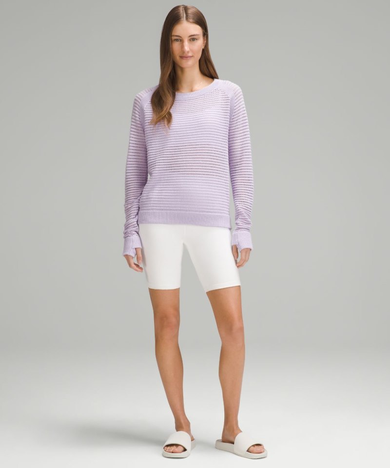 Lululemon Pointelle-Knit Cotton Sweater Lilac Ether Online Outlet Sale