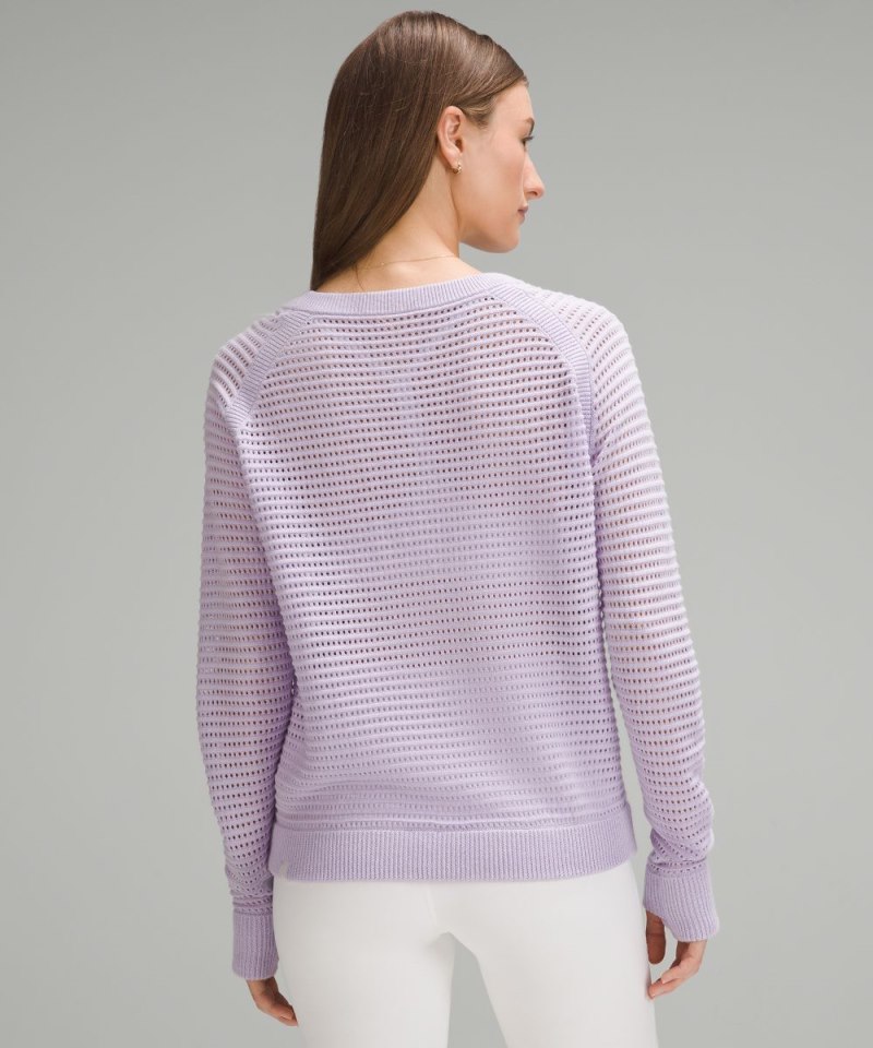 Lululemon Pointelle-Knit Cotton Sweater Lilac Ether Online Outlet Sale